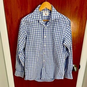 Beautiful gingham cotton shirt, Lorenzo Uomo, 15 1/2, 32-33. EUC